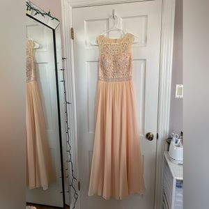 Peach Prom Dress with Rhinestones